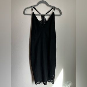Lulus Lace Bodycon Midi Dress, Size Large